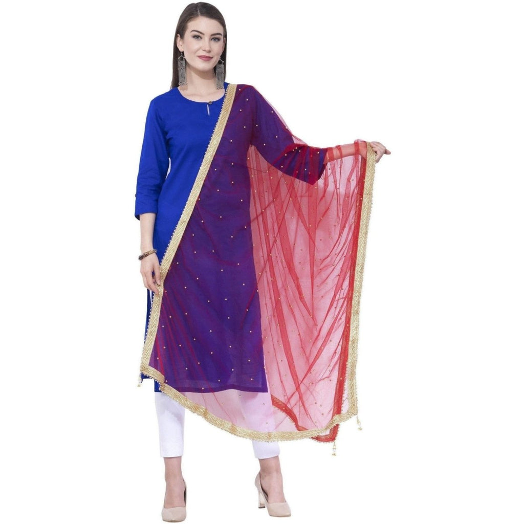 A R Silk Red Color Net Moti Net Dupattas and Chunnis | Grocsy