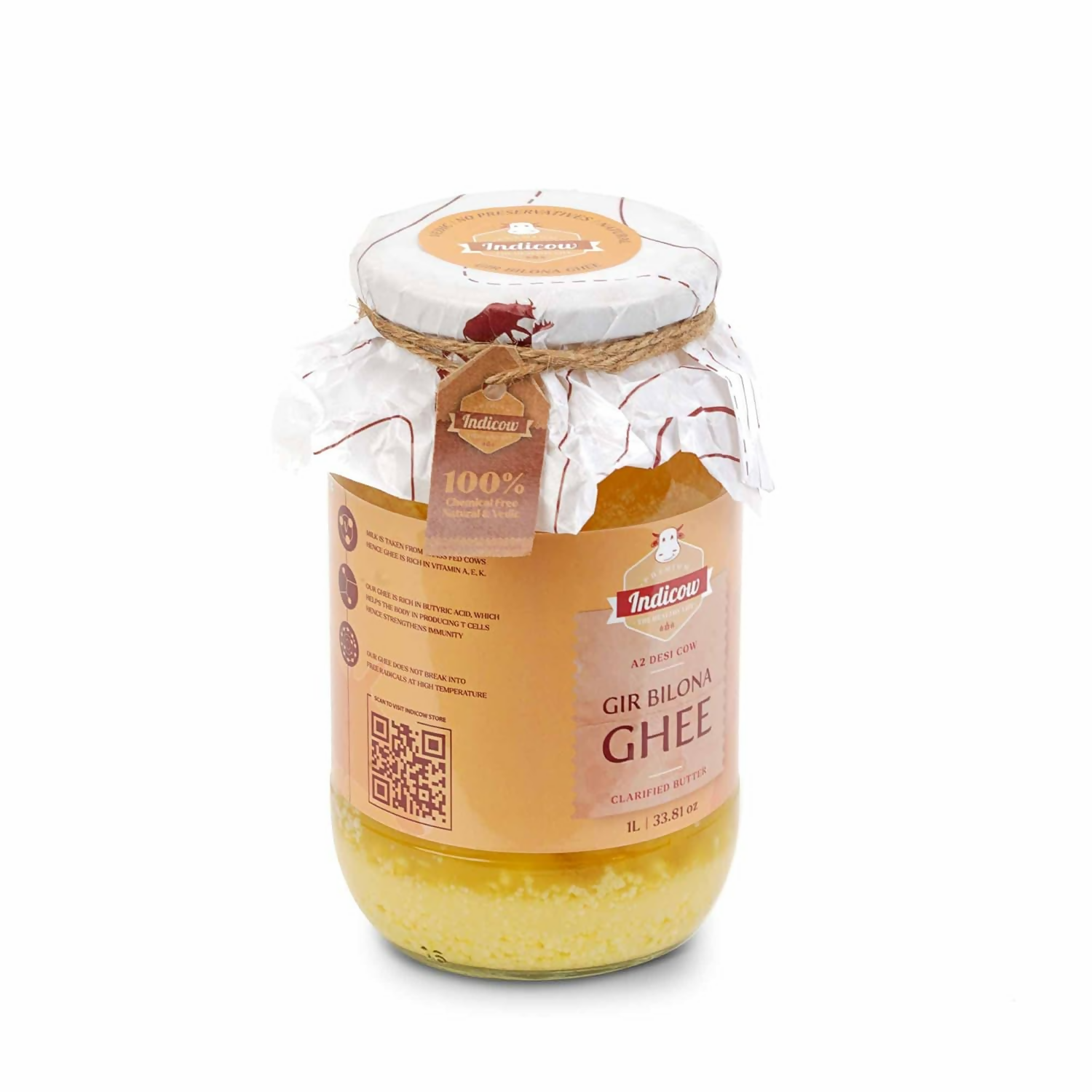Indicow Foods Pure Authentic A2 Gir Cow Ghee | Grocsy
