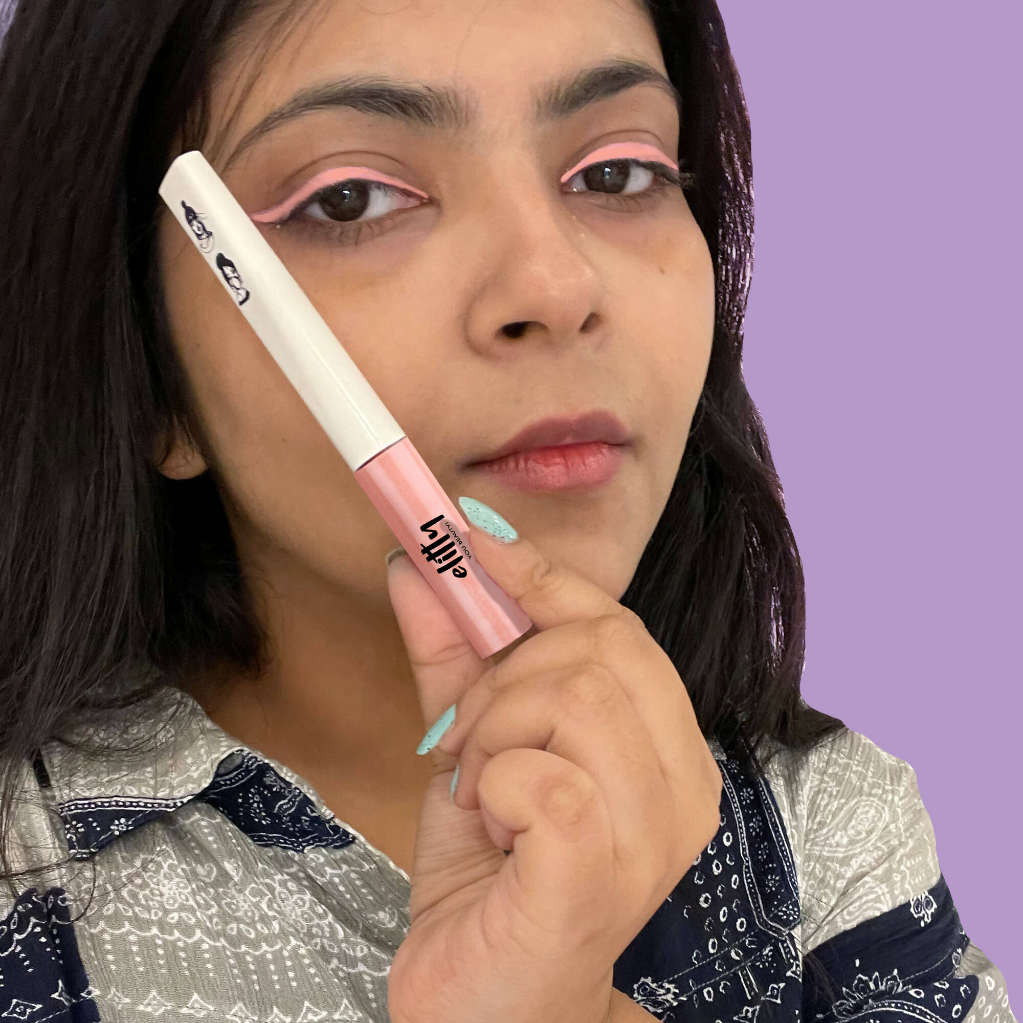Elitty Peach Pop Color Matte Finish Liquid Eyeliner - Fading Love-Pink | Grocsy