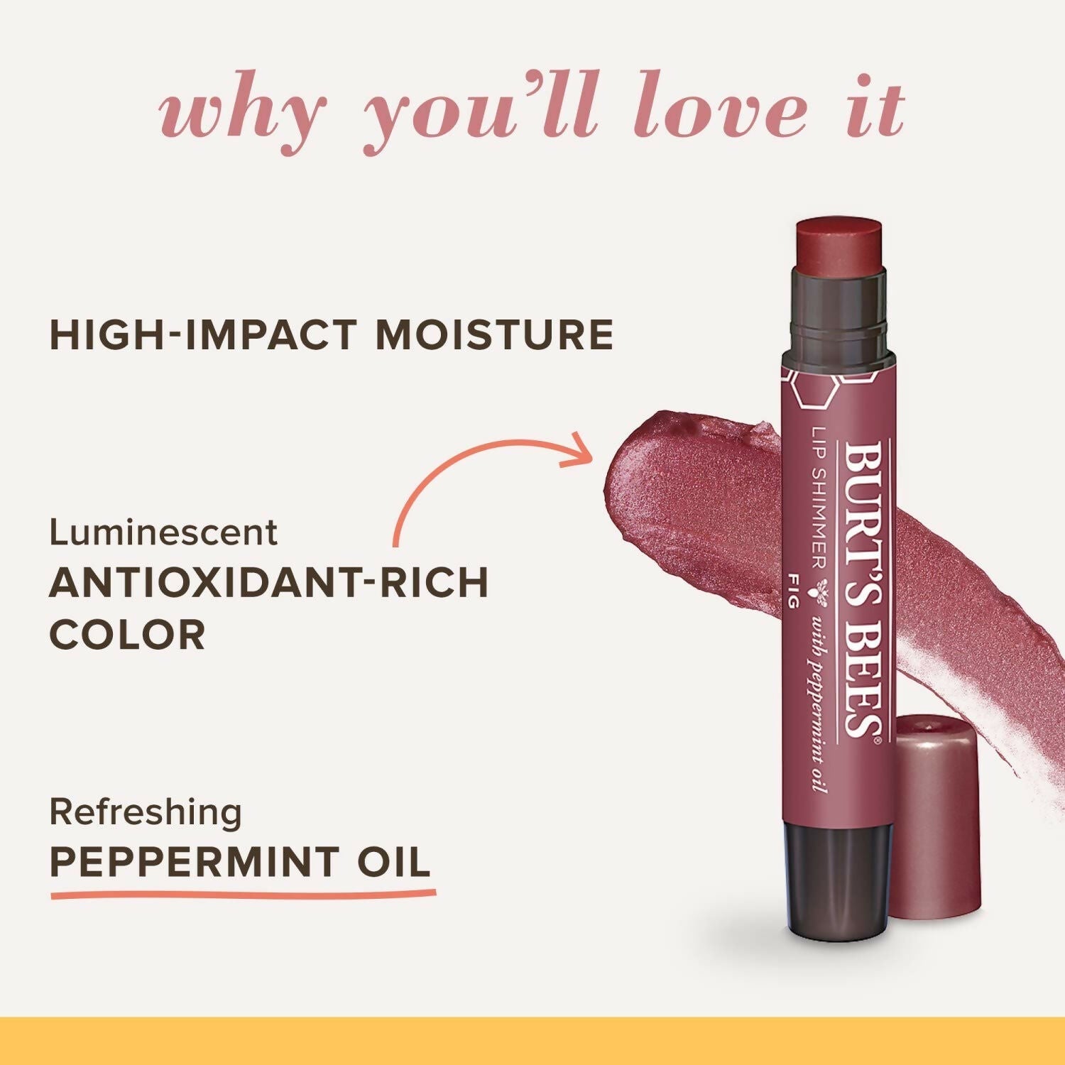 Burt's Bees 100% Natural Moisturizing Lip Shimmer - Fig | Grocsy