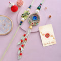 trueBrowns X Voylla Peacock Feathers And Beads Bhaiya Bhabhi Lumba Rakhi | Grocsy