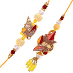 trueBrowns X Voylla Faux Pearls And Kundan Gems Bhaiya Bhabhi Lumba Rakhi | Grocsy