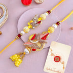 trueBrowns X Voylla Faux Pearls And Kundan Gems Bhaiya Bhabhi Lumba Rakhi | Grocsy