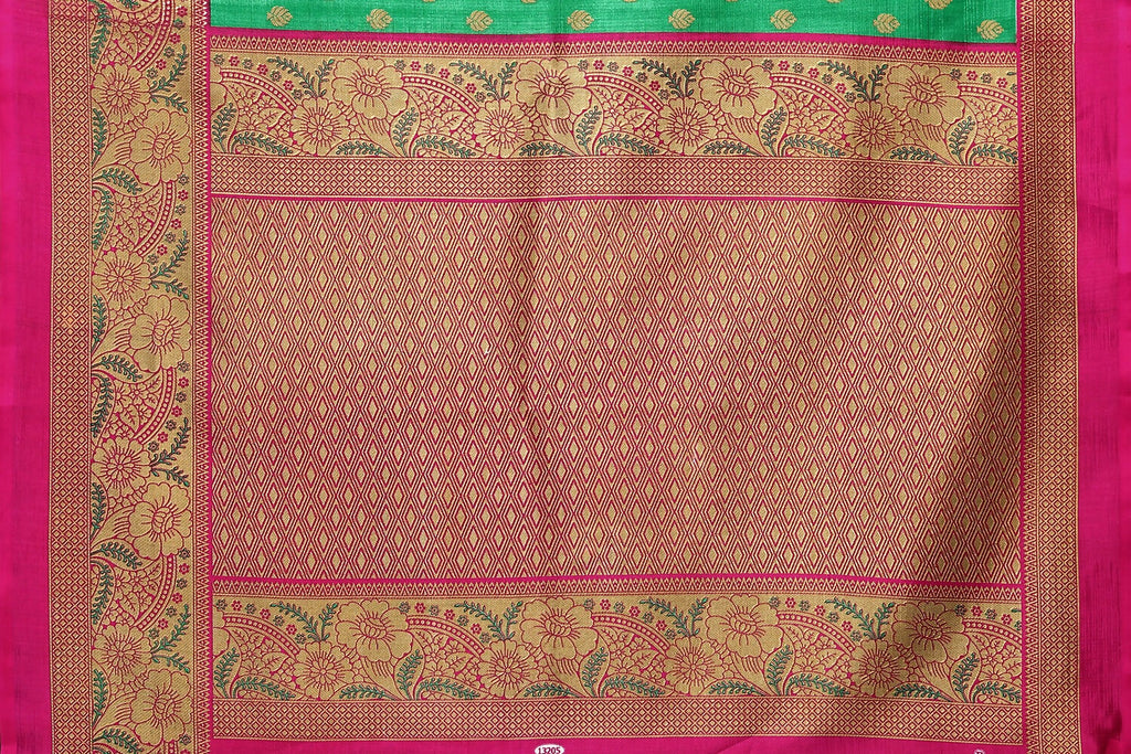 Vamika Green Printed Art Silk Saree | Grocsy