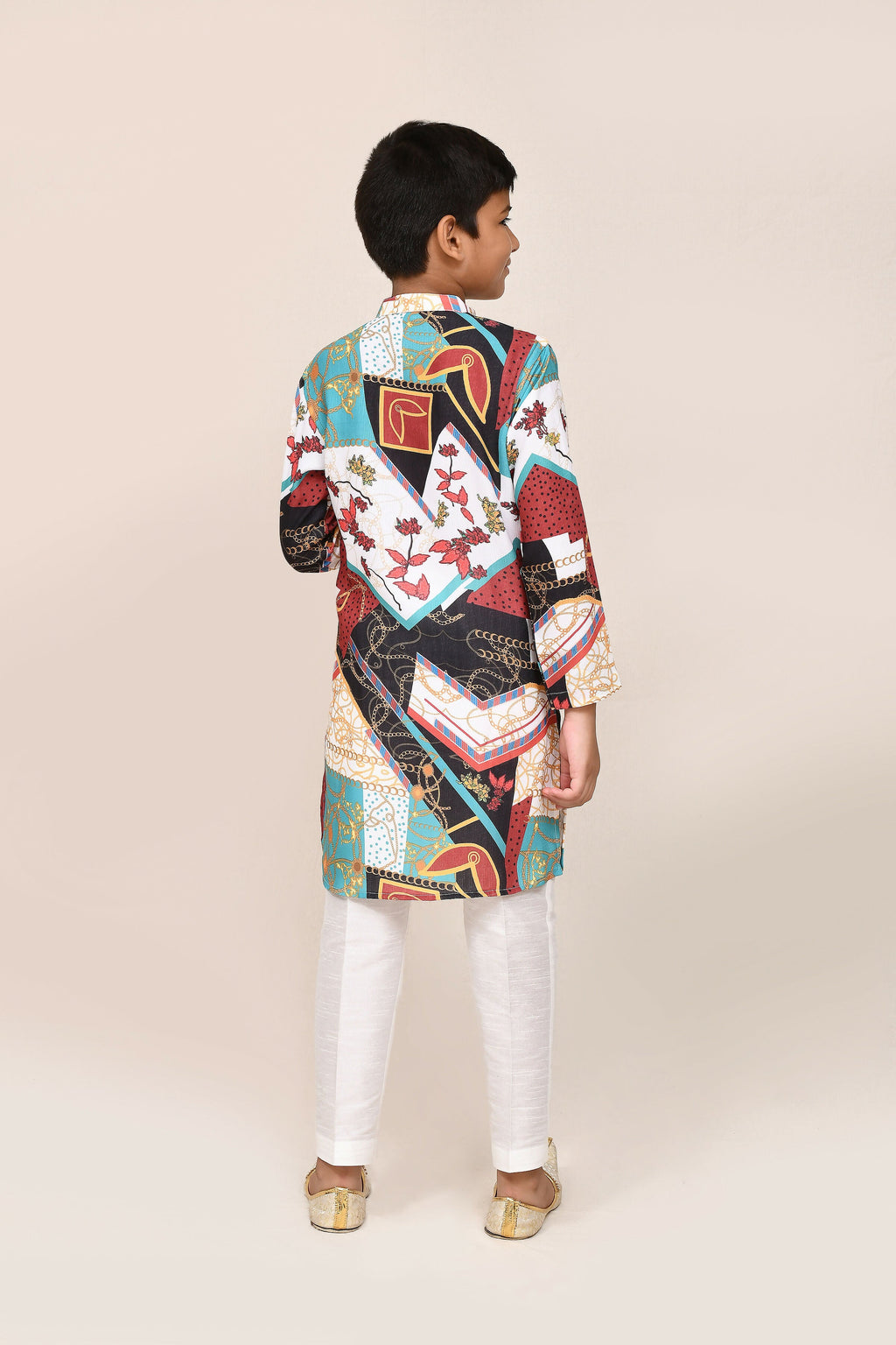 Joban Fashion Cotton Silk Multicolor Kurta With Straight Fit Pant | Grocsy