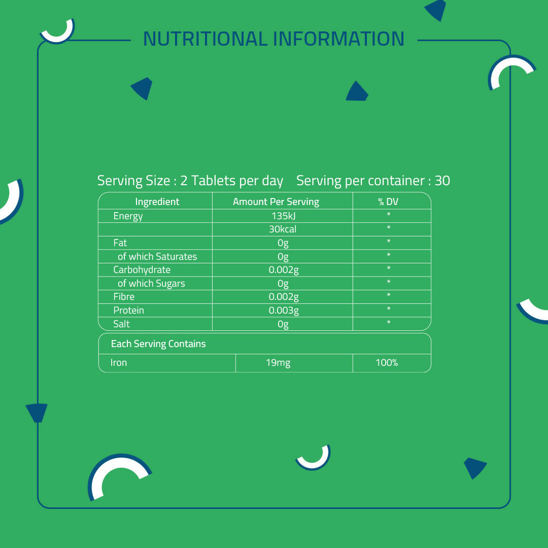 Laurik Plant Based Iron Tablets Increase Hemoglobin And Energy Booster | Grocsy