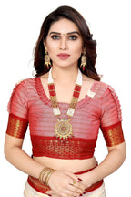 Vamika Weaving White Cotton Silk Saree | Grocsy