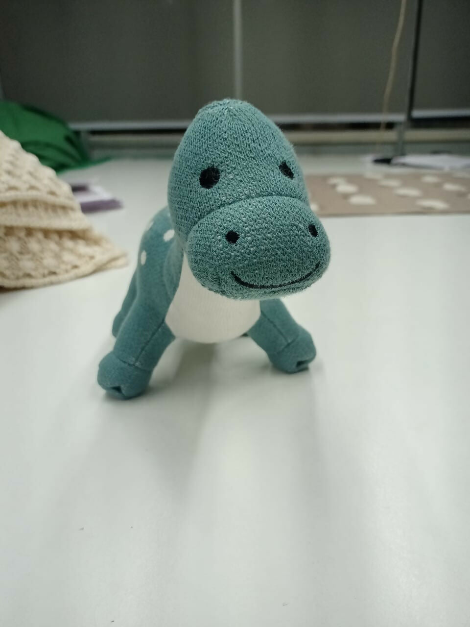 Nesta Toys Dinosaur Plush Toy For Kids – Snuggly Knitted Cotton Soft Toy | Grocsy