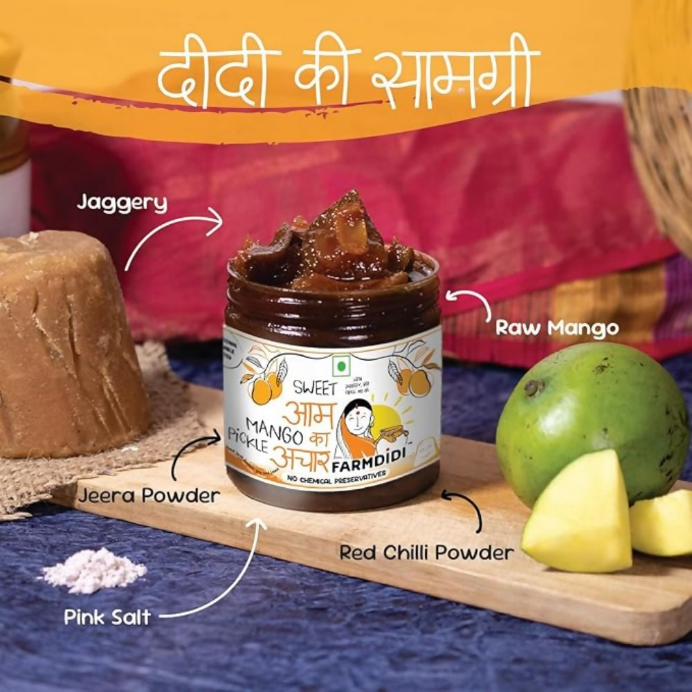 FarmDidi Sweet Mango Pickle with Jaggery - Sweet Mango | Grocsy