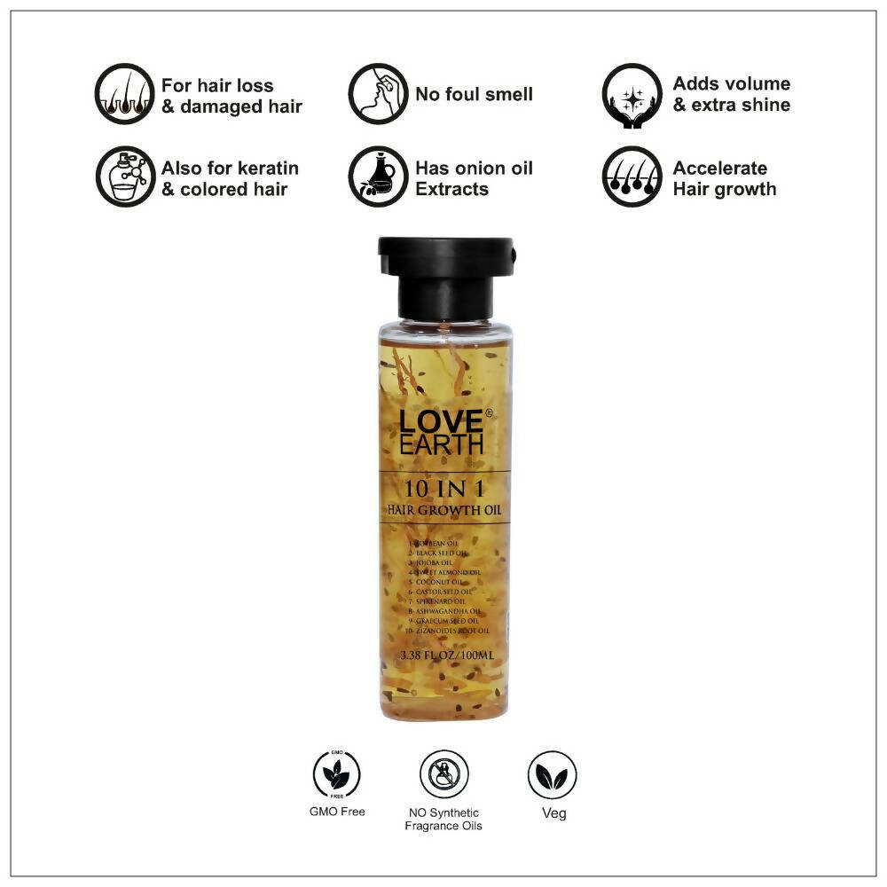Love Earth 10 In 1 Hair Growth Oil | Grocsy