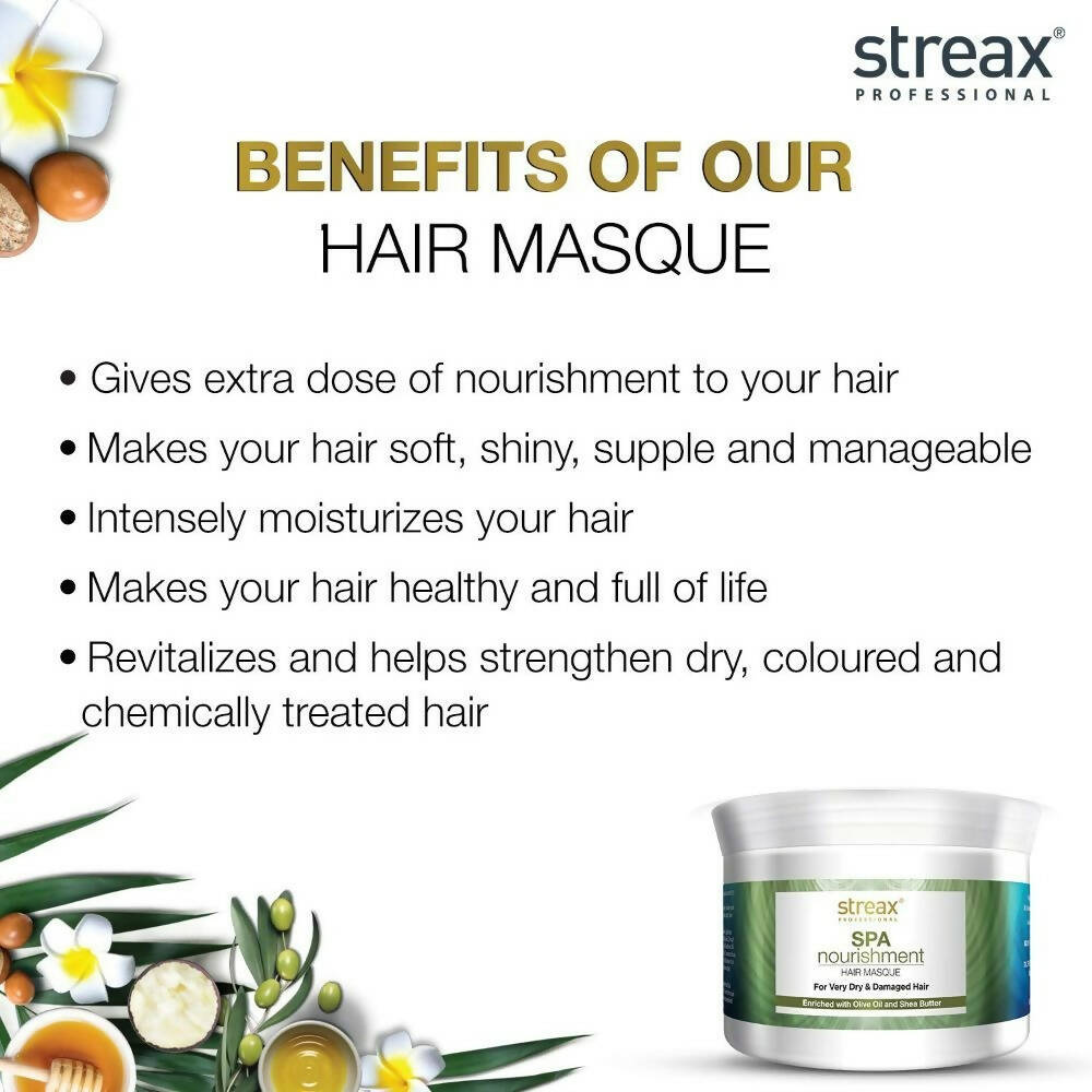 Streax Professional Spa Nourishment Olive Oil & Shea Butter Hair Mask | Grocsy