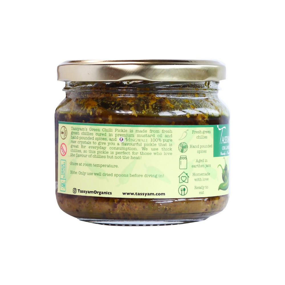 Tassyam Organics Green Chilli Pickle | Grocsy