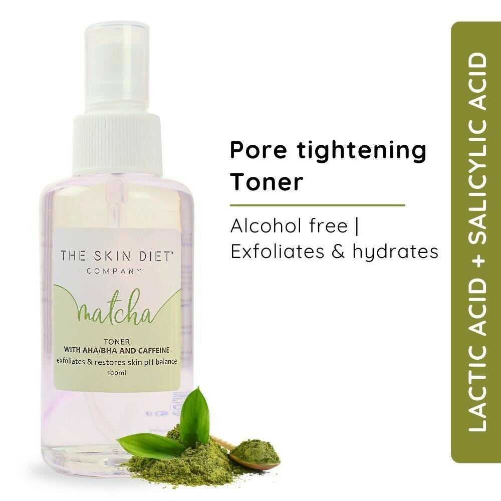 The Skin Diet Company Matcha Green Tea Toner Hydrates, Clarifies Pores, Alcohol-Free, For Oily Skin | Grocsy