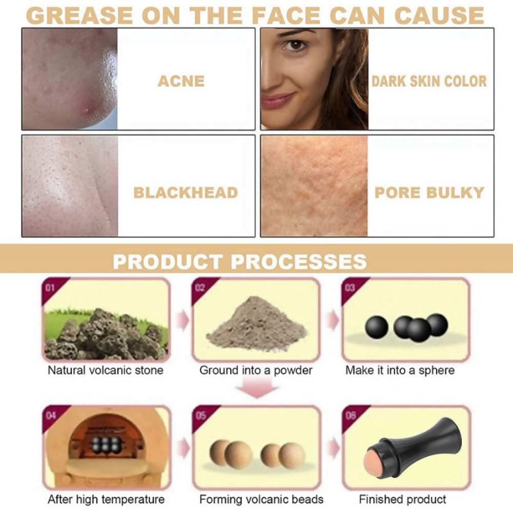 Bronson Professional Oil Absorbing Volcanic Face Roller | Grocsy