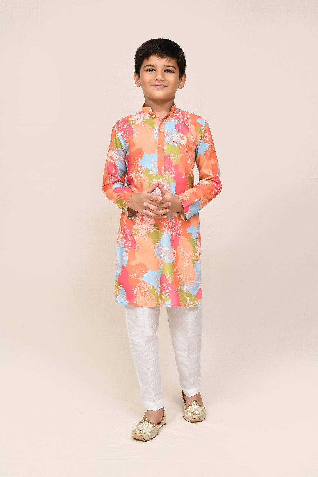 Joban Fashion Linen Cotton Multicolor Kurta With Straight Fit Pant | Grocsy