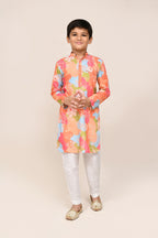 Joban Fashion Linen Cotton Multicolor Kurta With Straight Fit Pant | Grocsy
