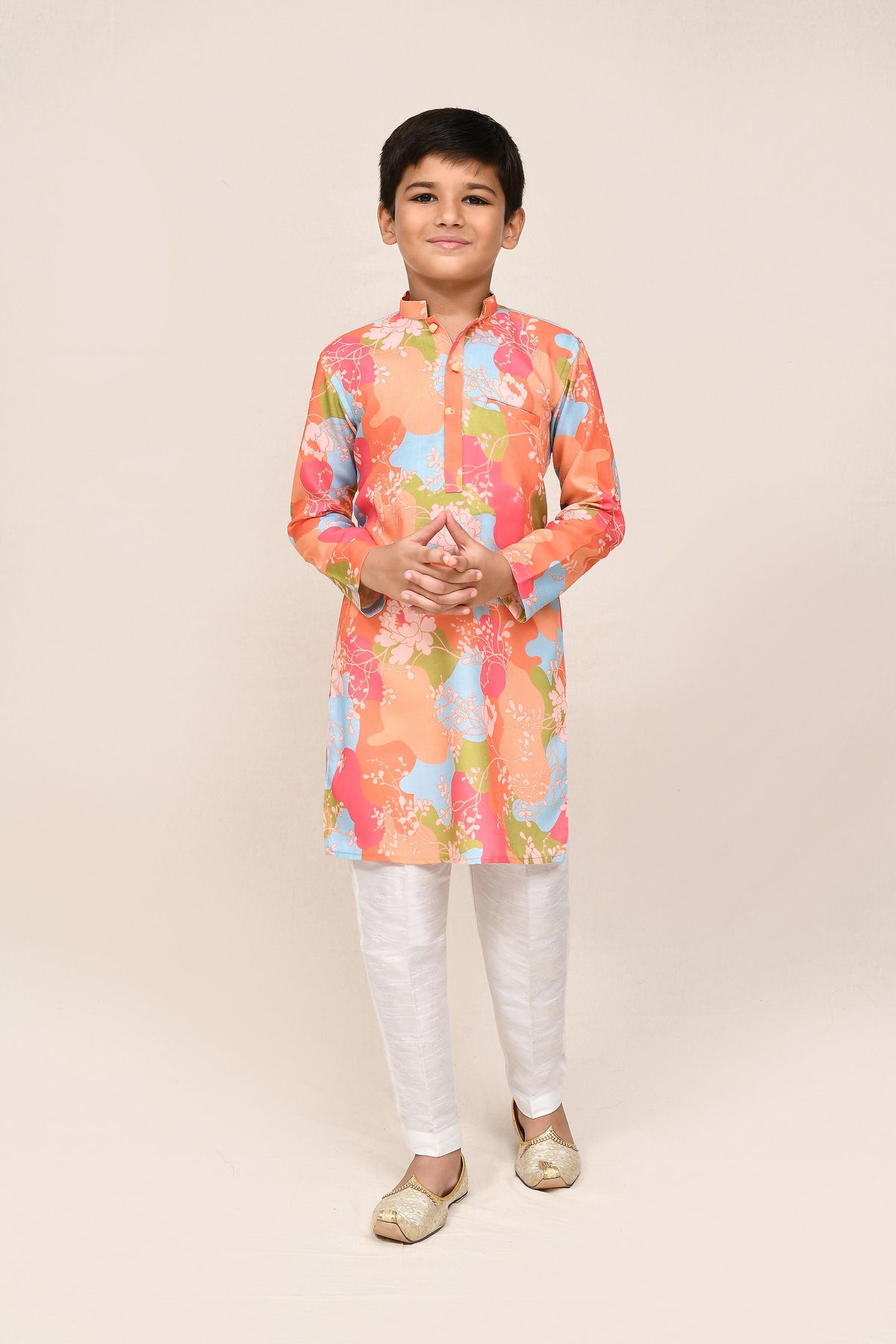 Joban Fashion Linen Cotton Multicolor Kurta With Straight Fit Pant | Grocsy