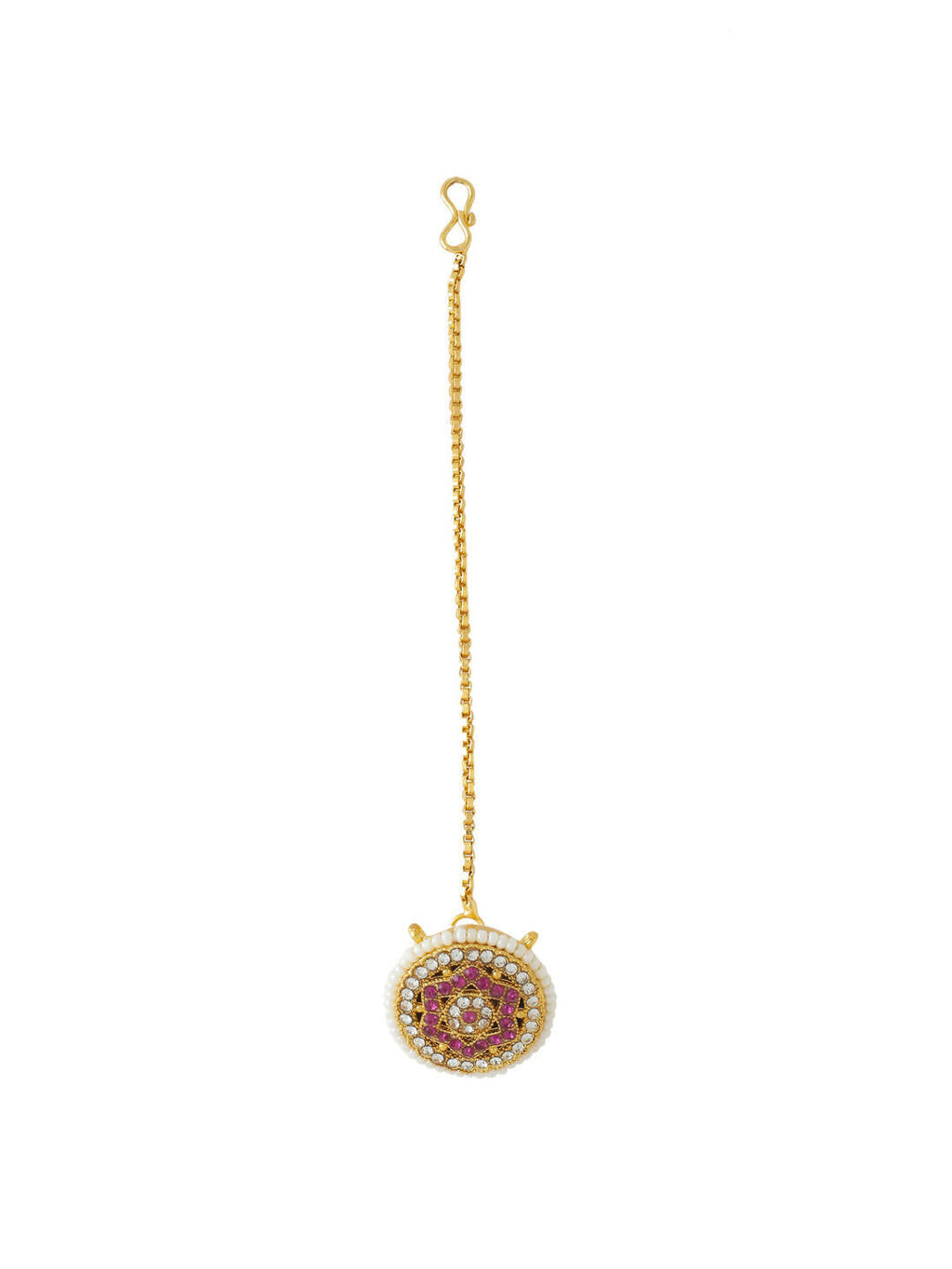 NVR Women's Trending Stylish Gold-Polished Maang Tikka | Grocsy