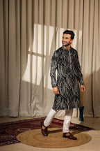Black Viscose Designer Embroidery Work Kurta Set - Mahotsav | Grocsy