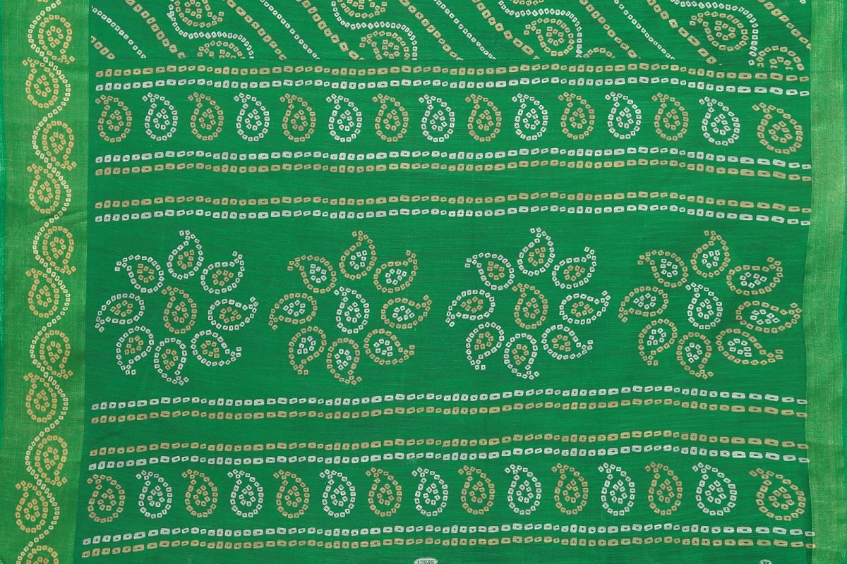 Vamika Linen Jari Border Green Bollywood Style Saree | Grocsy