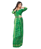 Vamika Linen Jari Border Green Bollywood Style Saree | Grocsy