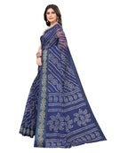 Vamika Linen Jari Border Navy Bollywood Style Saree | Grocsy
