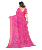 Vamika Linen Jari Border Pink Bollywood Style Saree | Grocsy