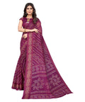 Vamika Linen Jari Border Purple Bollywood Style Saree | Grocsy