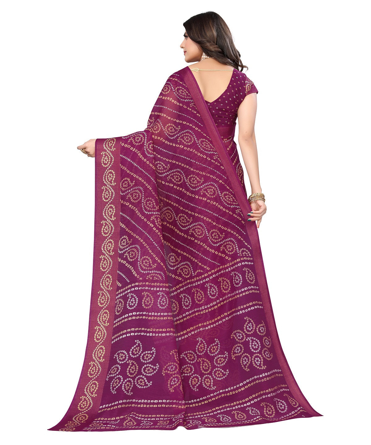 Vamika Linen Jari Border Purple Bollywood Style Saree | Grocsy