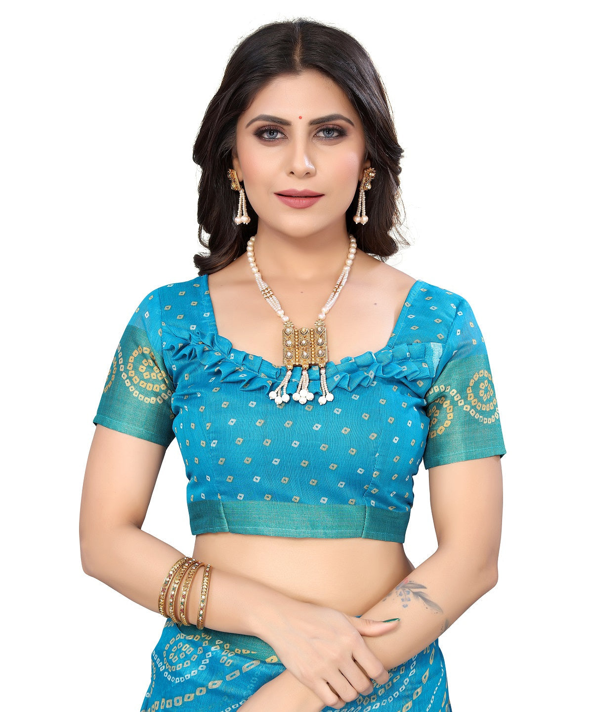 Vamika Linen Jari Border Rama Bollywood Style Saree | Grocsy