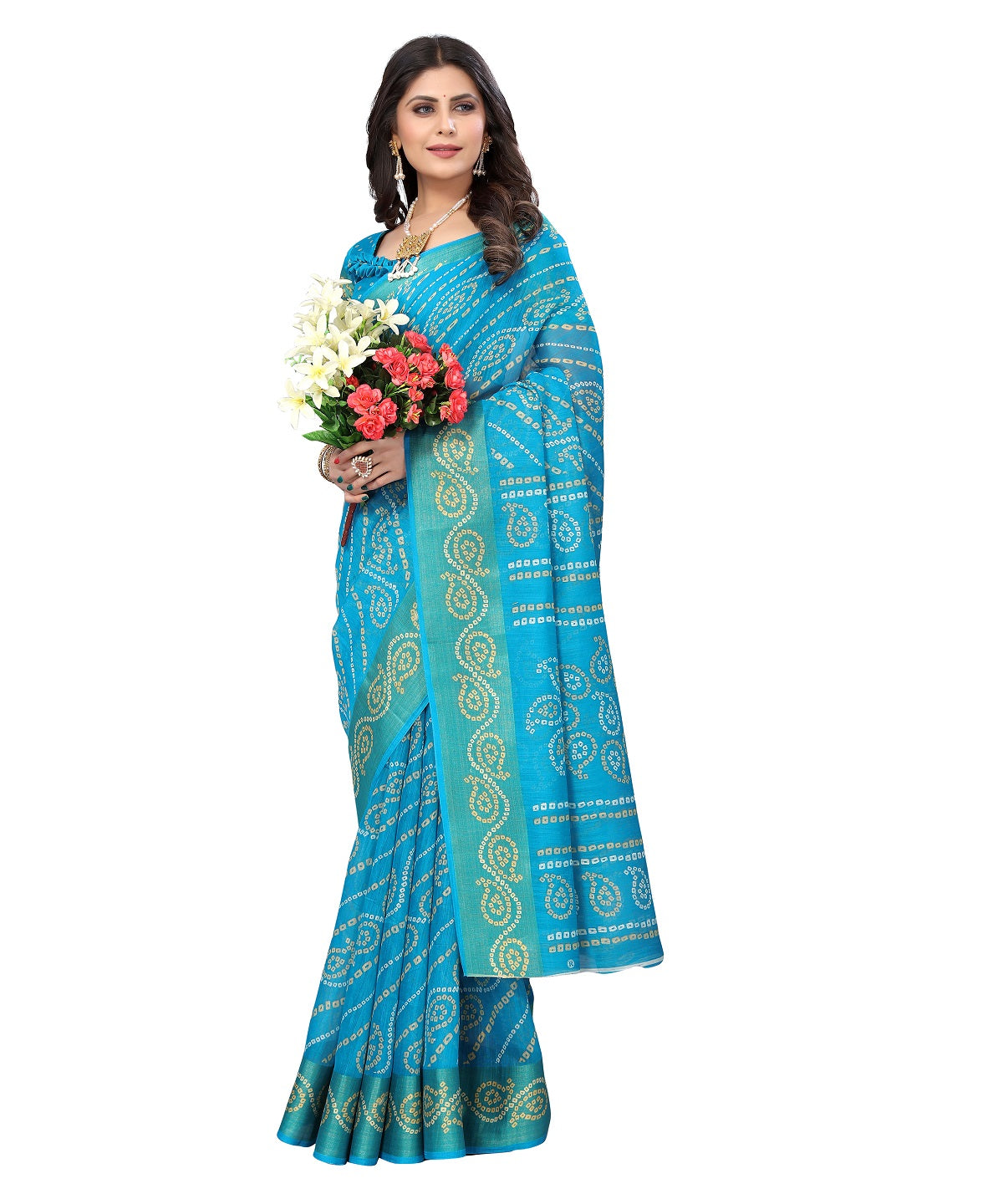 Vamika Linen Jari Border Rama Bollywood Style Saree | Grocsy