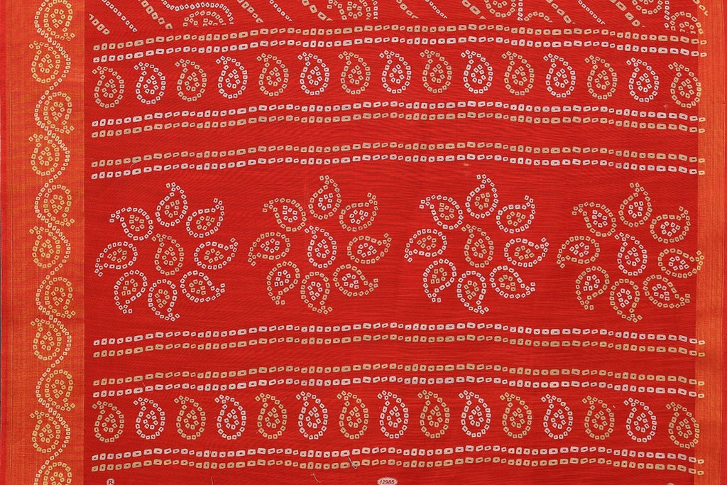 Vamika Linen Jari Border Red Bollywood Style Saree | Grocsy