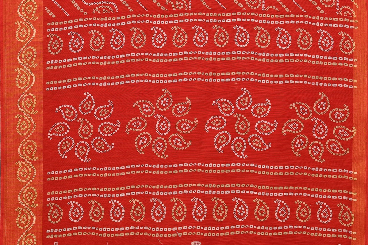 Vamika Linen Jari Border Red Bollywood Style Saree | Grocsy