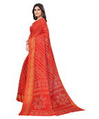 Vamika Linen Jari Border Red Bollywood Style Saree | Grocsy