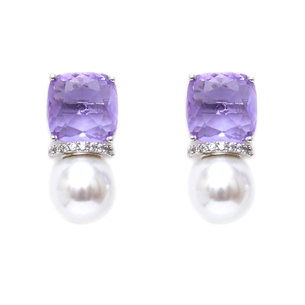 Purple Pearl Studs- Ruby Raang | Grocsy