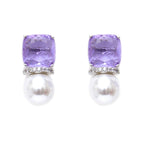 Purple Pearl Studs- Ruby Raang | Grocsy
