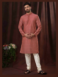 Joban Fashion Pink Art Silk Digital Print Kurta Pyjama | Grocsy
