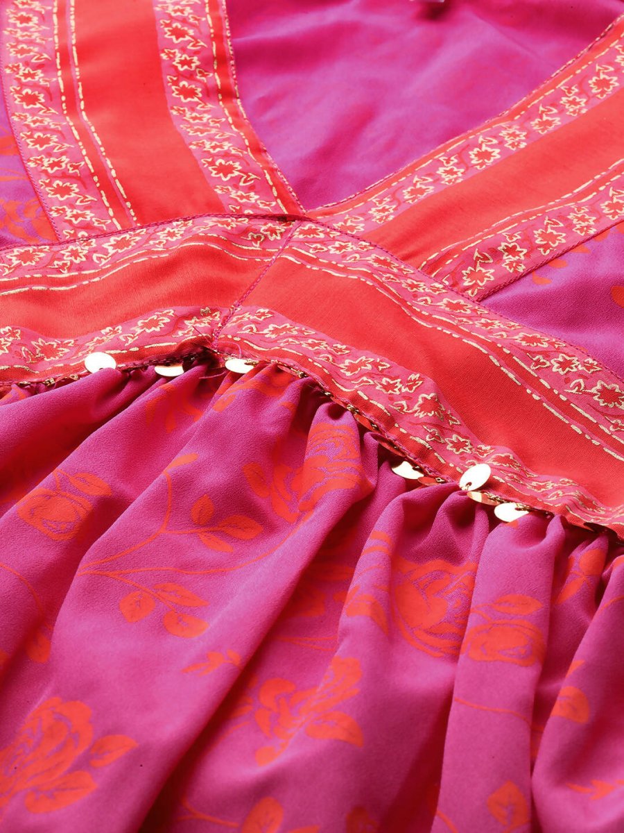 Ahalyaa Women's Traditional wear Lehnga Choli - Pink | Grocsy