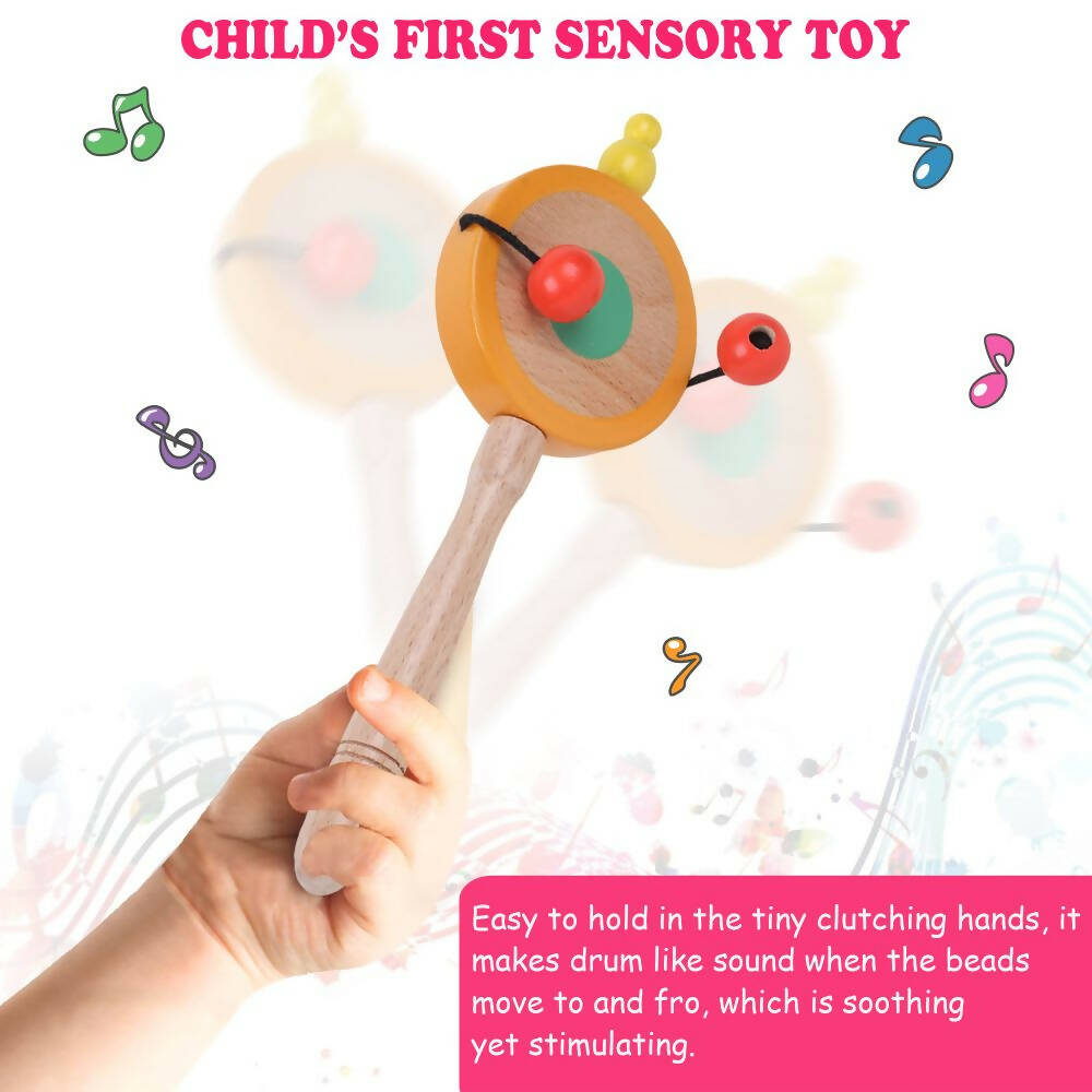 Matoyi Wooden Baby Flat Disk Rattle | Grocsy