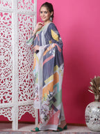 Jyoti Fashion Women's Multicolor Cotton Geometric Digital Print with Jari & Crystal Kurta with Trouser & Dupatta | Grocsy