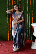 Jyoti Fashion Women's Grey Handloom Banarasi Silk Zari Woven Saree with Blouse | Grocsy