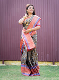 Jyoti Fashion Women's Black Kanchipuram Silk Zari Woven Saree with Blouse | Grocsy