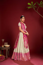Jyoti Fashion Women's White Jacquard Zari Woven Designer Lehenga Choli Set | Grocsy