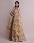 Jyoti Fashion Women's Cream Net Thread Embroidered Designer Lehenga Choli Set | Grocsy