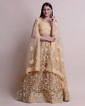 Jyoti Fashion Women's Cream Net Thread Embroidered Designer Lehenga Choli Set | Grocsy