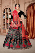 Jyoti Fashion Women's Black Jacquard Zari Woven Designer Lehenga Choli Set | Grocsy