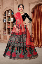 Jyoti Fashion Women's Black Jacquard Zari Woven Designer Lehenga Choli Set | Grocsy