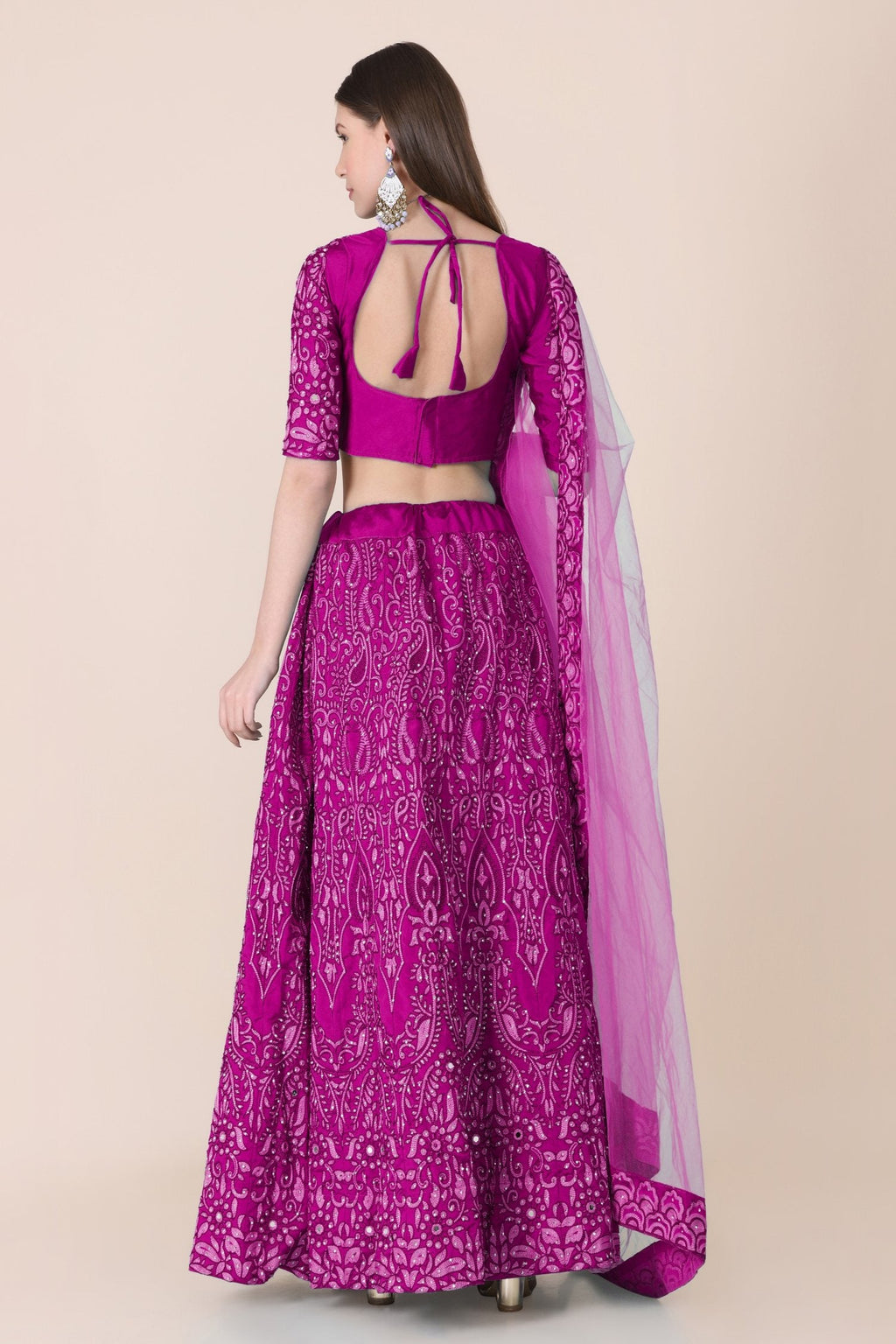 Jyoti Fashion Women's Purple Taffeta Silk Thread Embroidered Designer Lehenga Choli Set | Grocsy
