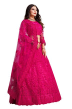 Jyoti Fashion Women's Dark Pink Net Thread Embroidered Designer Lehenga Choli Set | Grocsy