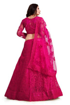 Jyoti Fashion Women's Dark Pink Net Thread Embroidered Designer Lehenga Choli Set | Grocsy